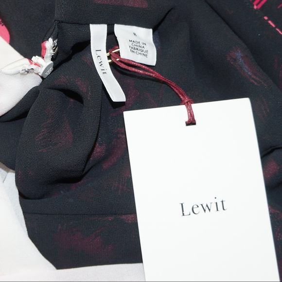 Lewit Floral Double Print Silk Dress - Picture 6 of 6